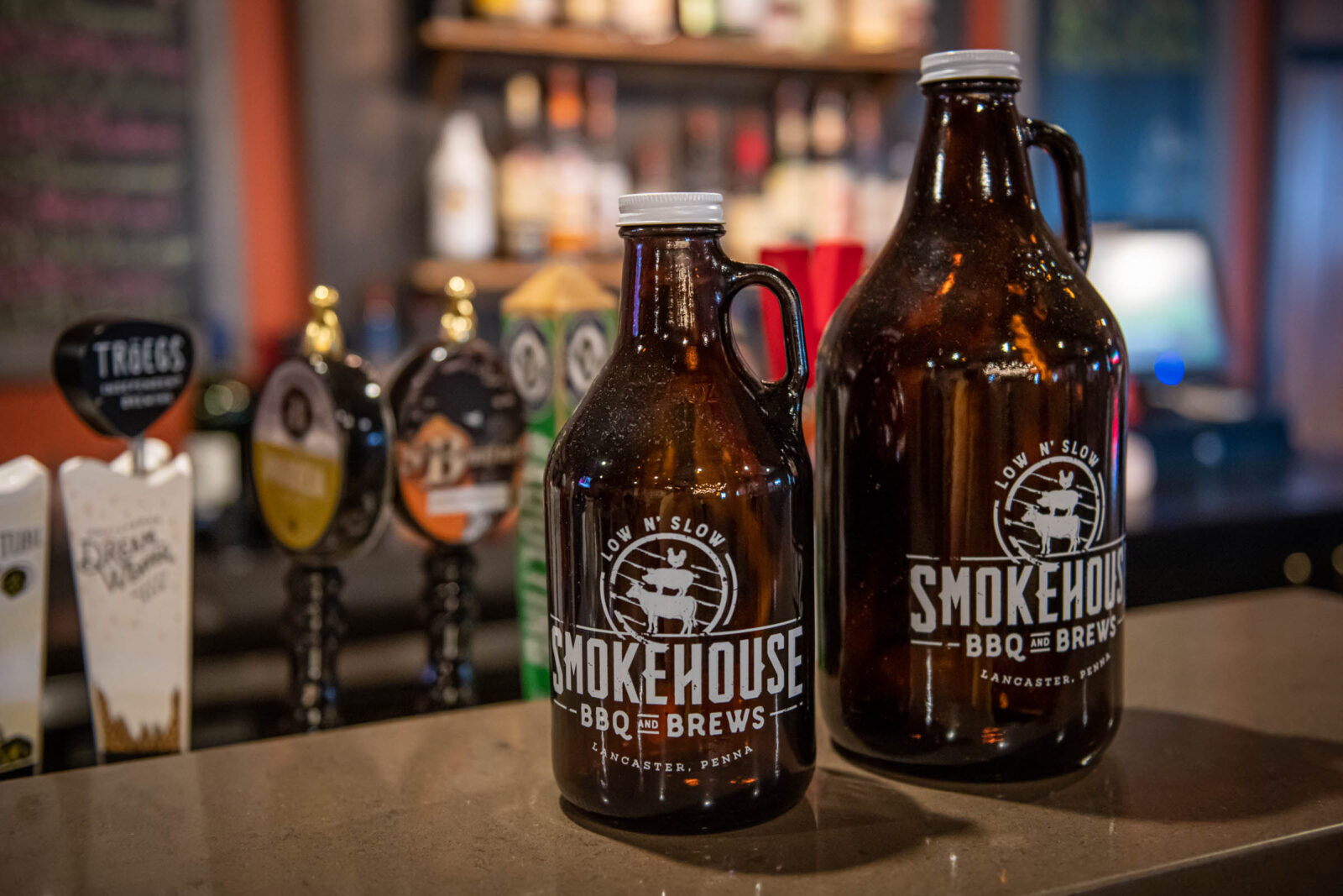 Growler Bottles at Smokehouse BBQ & Brews in Lancaster County PA